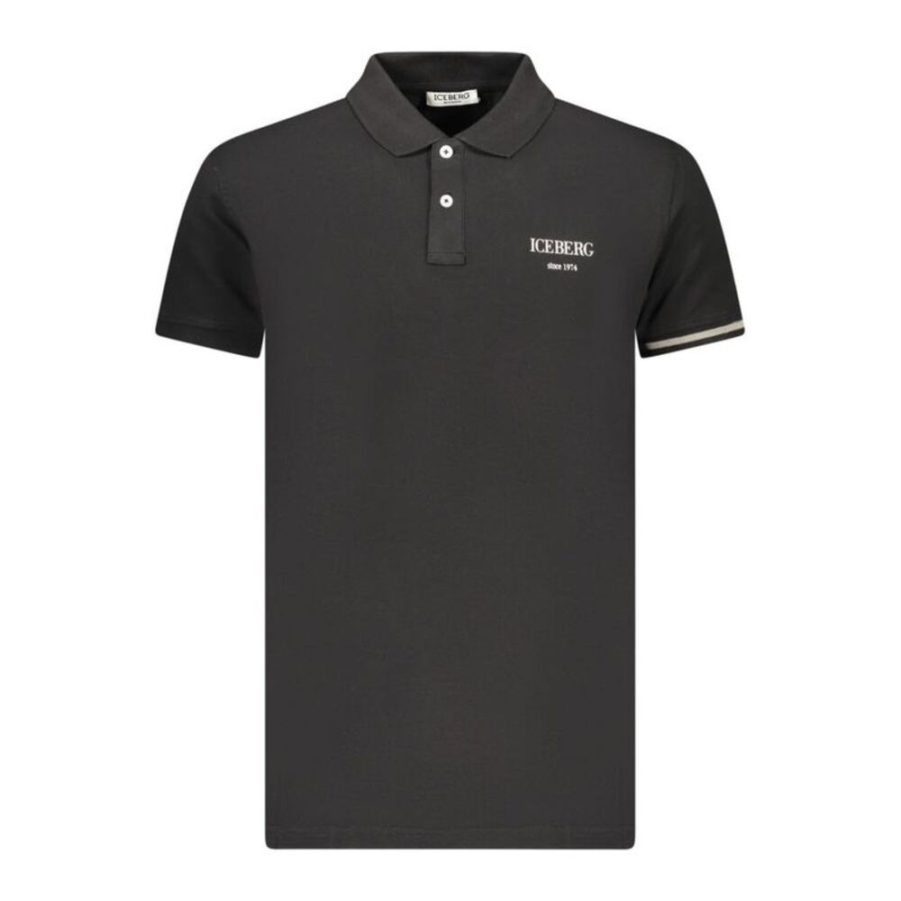 Iceberg Black Cotton Men Polo Men's Shirt